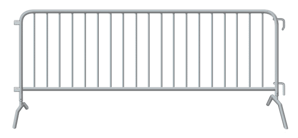 F2-B steel barricade design with bolt-on bridge feet