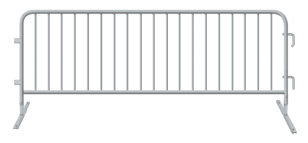 F45-FF narrow-connector steel barricade with flat feet