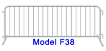 F-38 low-profile steel crowd control barricade