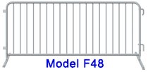 F-48 48-inch-high steel crowd control barricade